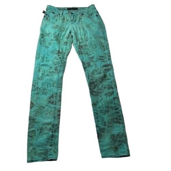 Rock & Republic Denim - Rock & Republic Women's Berlin Jeans sz 0M Teal with Black Tie Dye Stretch Denim